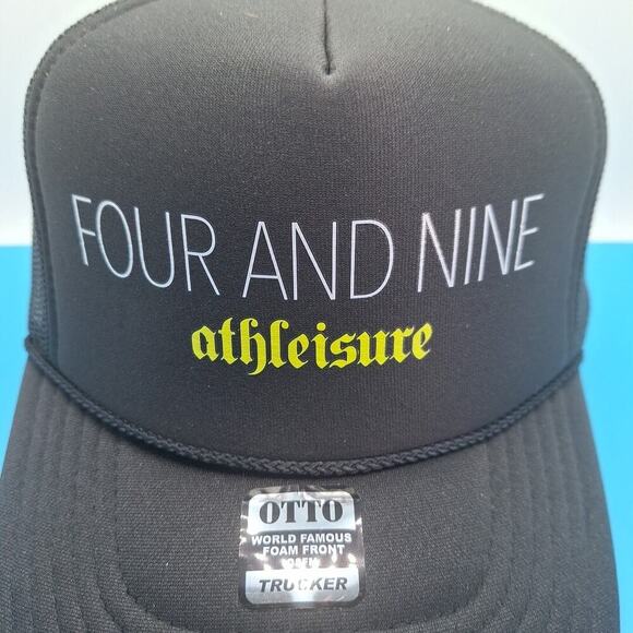 Four And Nine Athleisure Memphis TN Trucker Snapback Hat Cap Black - Picture 2 of 7